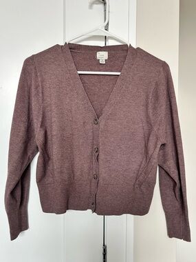 a new day Dusty Mauve V-Neck Button Cardigan